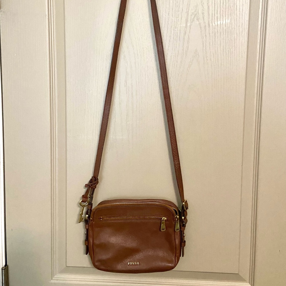Fossil Brown Leather Crossbody Bag